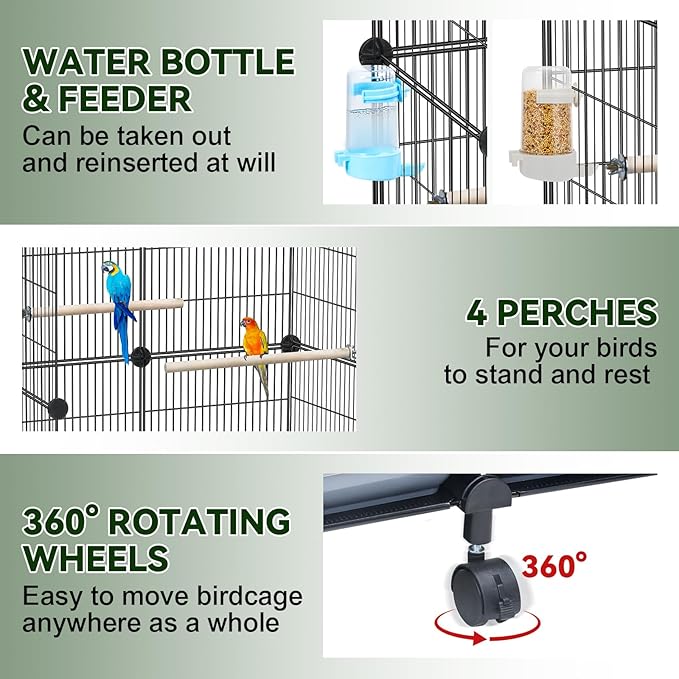 Upgraded Encrypted 46-Inch Bird Cage, - Image 4