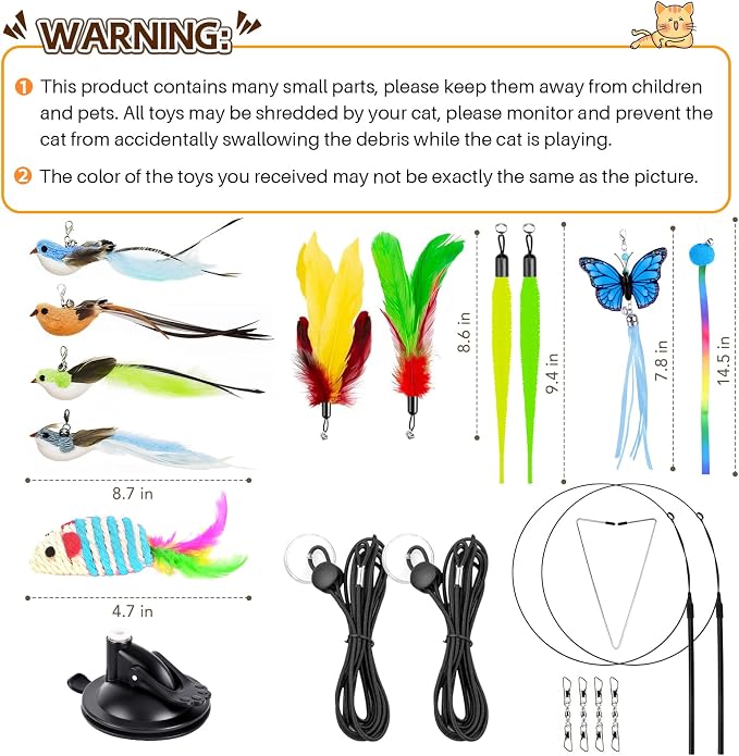 HONGDDY Interactive Bird Simulation Cat Toys，4 in 1 Cat Toys - Image 6