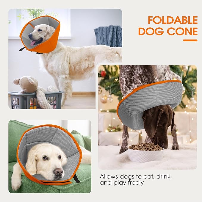 Dog Cone Collar After Surgery for Large Dogs, Adjustable Soft Cone for Dogs to - Image 6