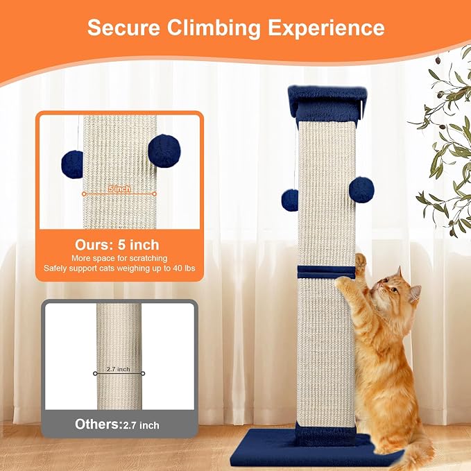 Cat Scratching Post 33 Inch Nature Sisal Scratch Post - Image 6