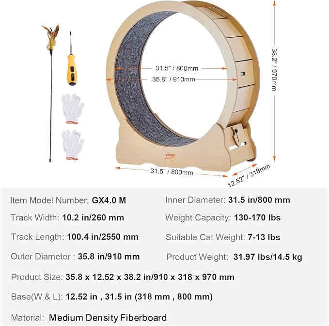 VEVOR Cat Exercise Wheel, Large Cat Treadmill Wheel - Image 7