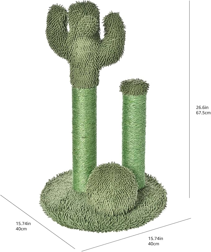 Amazon Basics Cat Scratching Post, Indoor Cactus Triple Posts - Image 5
