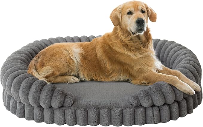 BALANCE Calming Dog Bed for Extra Large Dogs, 42 Inches Oval Washable XL Pet Bed by BalancePet