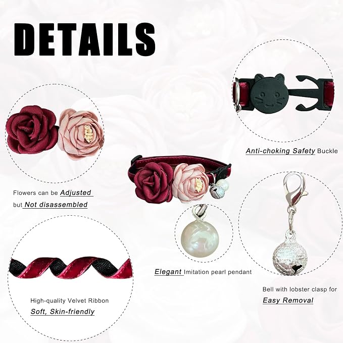 Fupo Cat Collar Breakaway with Flower - Image 2