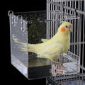 Hanging Cube Bird Bath Cage, Transparent Bird Bathtub Bath Shower by Xxmbbjy