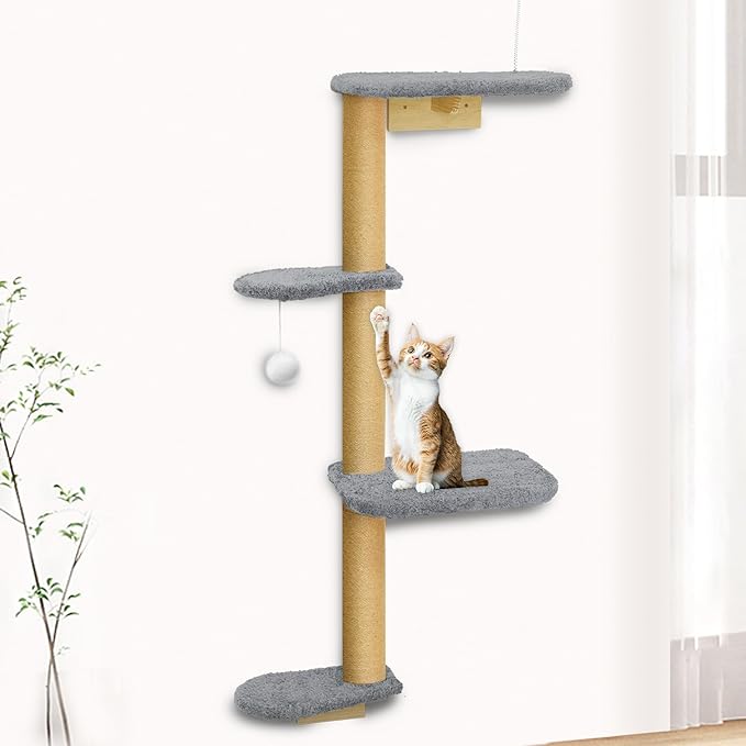 Wall Mounted Cat Wall Shelves and Climbing Tree by PELUOMOZ