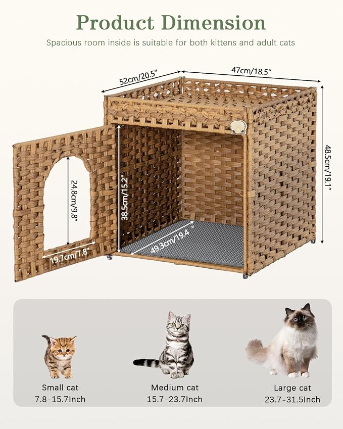 Cat Litter Box Enclosure Furniture, Hidden Litter Box - Image 5