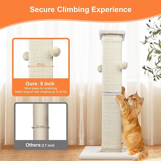 Cat Scratching Post 33 Inch Nature Sisal Cat Scratch Post - Image 6