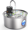 Wireless Cat Water Fountain Stainless Steel, Cordless Automatic Pet Water by PetHealthUpgrade