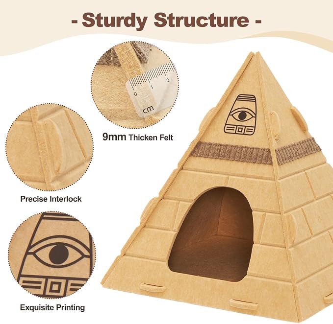 Cat House for Indoor Cats, Scratch-Resistant Cat Cave, Felt Cat Hideaway - Image 5