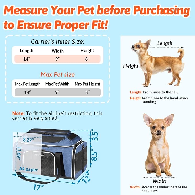 Petskd Top-Expandable Pet Carrier 17x12x8.5 Inches JetBlue Allegiant Spirit - Image 3