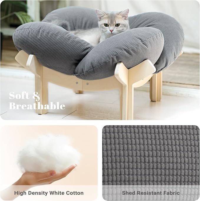 CHEERHOME PETS Elevated Cat Bed Wooden - Image 5