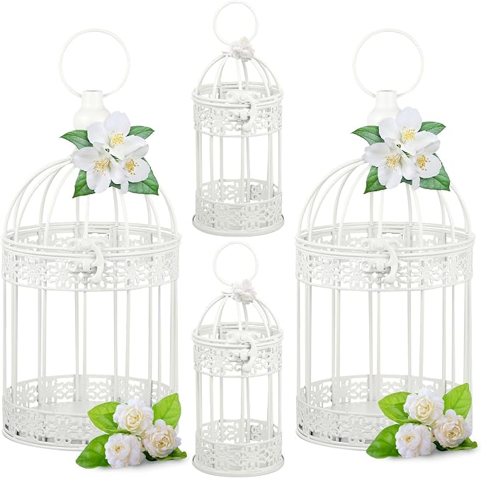 Sliner 4 Pcs Birdcage Candle Holder Valentine Decorative Bird Cages by Sliner