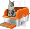 Enclosed Stainless Steel Litter Box by Suzzipaws