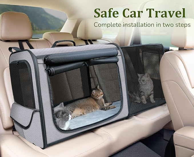 Pecute Dog Car Carrier Stable and Light Weight, Expandable Extra Space Dog - Image 4