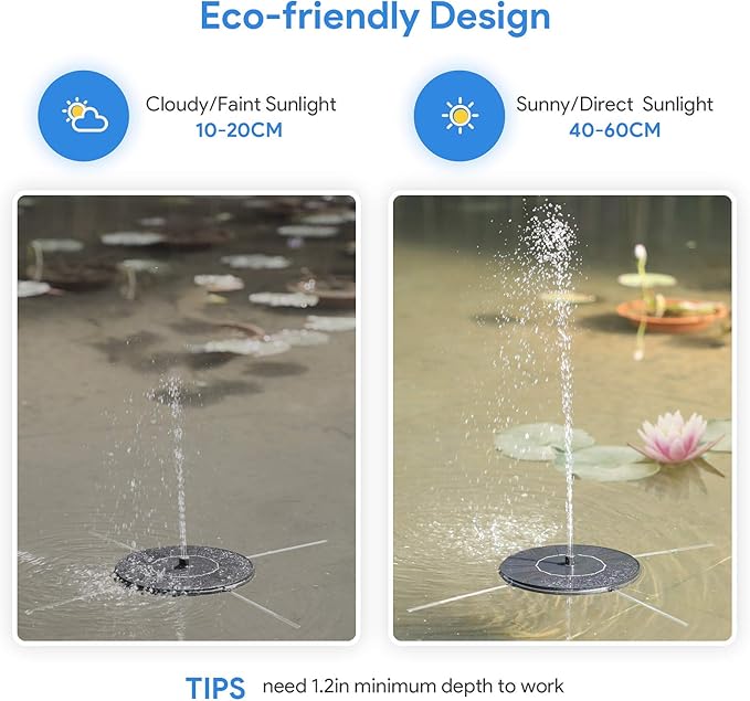 Solar Fountain Water Pump for Bird Bath, Floating Solar Powered Water Fountain - Image 6