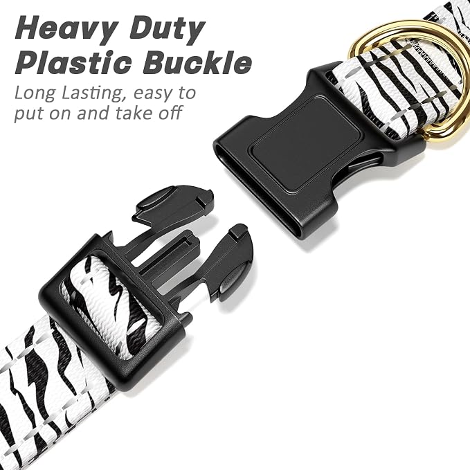 Reflective Dog Collar for Medium Dogs, Cute Boho Adjustable Heavy-Duty Nylon - Image 4