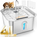 4L Large Capacity Cat Water Fountain Stainless Steel by UPAWPIA