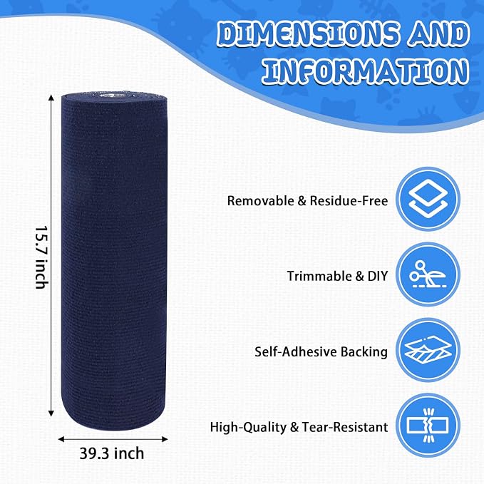 Climbing Cat Scratcher Mat Trimmable Cat Scratching Post Carpet Self Adhesive - Image 2