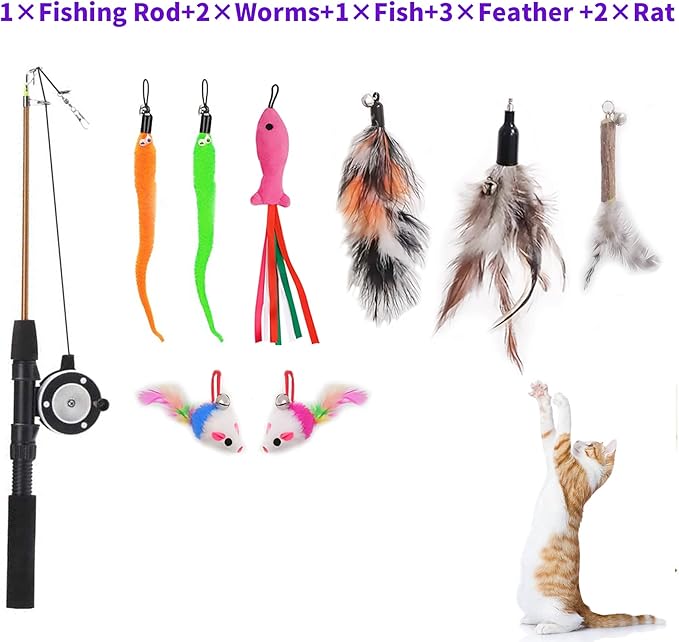 Retractable Cat Teaser Wand Toy, Cat Toys - Image 2