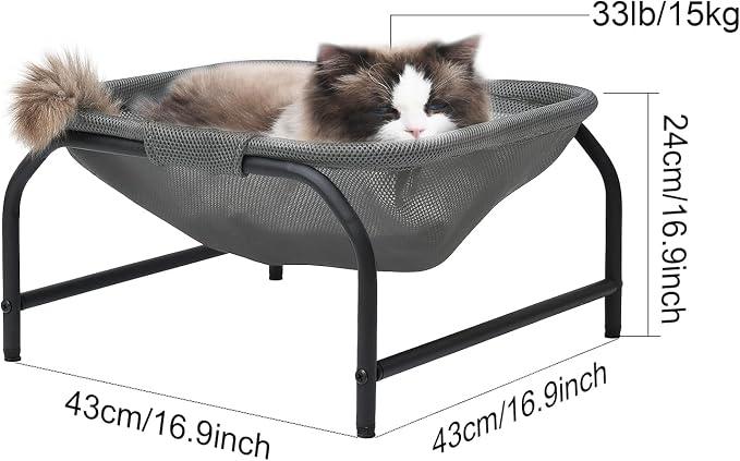 Cat Bed Cat Hammock Dog Bed Pet Square Hammock Bed Free-Standing Kitty Sleeping - Image 4