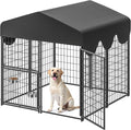 4x4x4.5ft Outdoor Dog Kennel, Metal Heavy Duty Dog Run by SuchownDiret