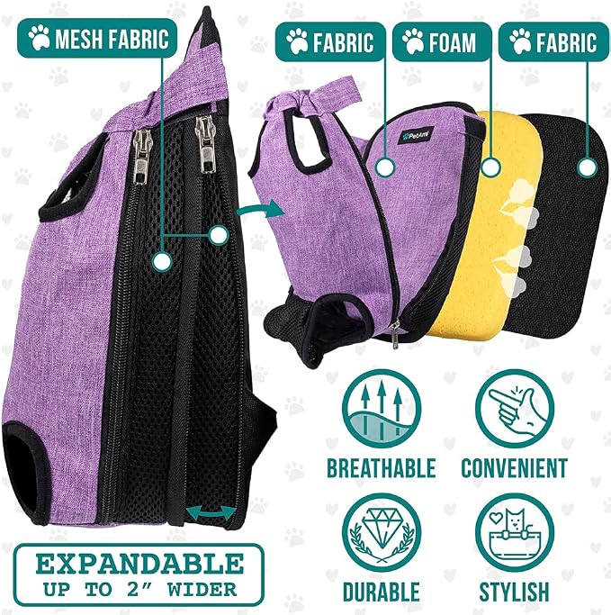 PetAmi Dog Carrier Backpack, Adjustable Dog Pet Cat Front Carrier Backpack | - Image 3