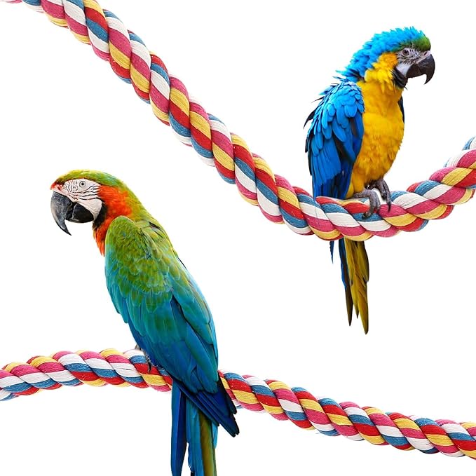 Bird Rope Perches, Parrot Toys 36 inches Rope Bungee Bird Toy - Image 7