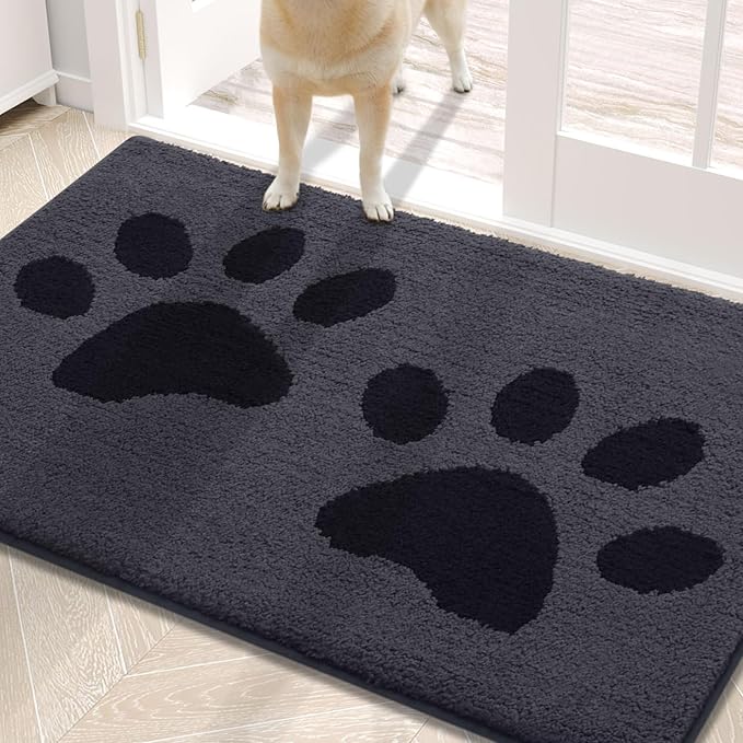 Buganda Dog Door Mat for Muddy Paws, Absorbent Dirt Trapper Washable Indoor by Buganda