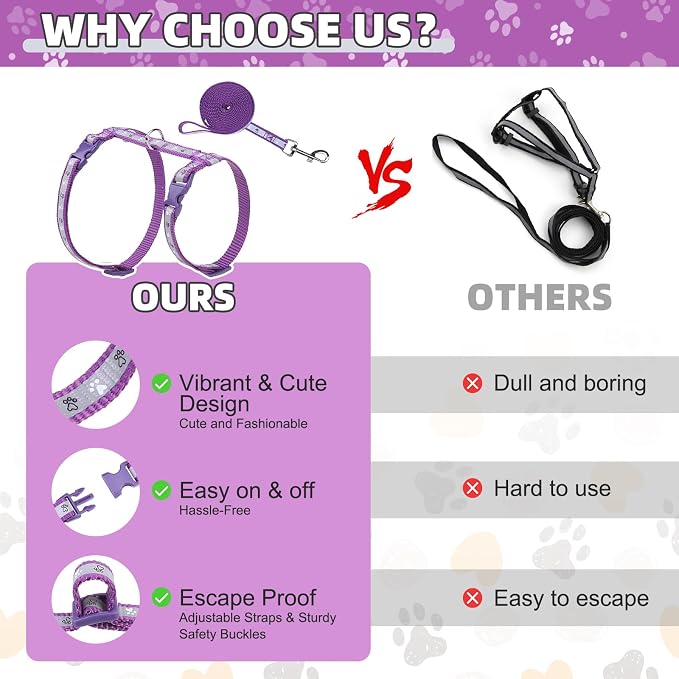 KOOLTAIL Cat Harness and Leash Set, Escape Proof Adjustable Kitten Harness - Image 4