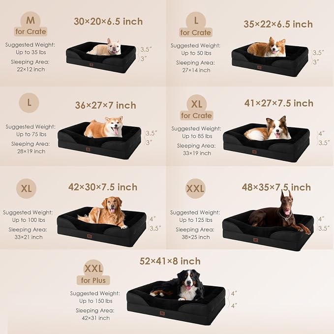 EHEYCIGA Orthopedic XL Dog Bed for Large Sized Dog, Waterproof Liner & Washable - Image 2