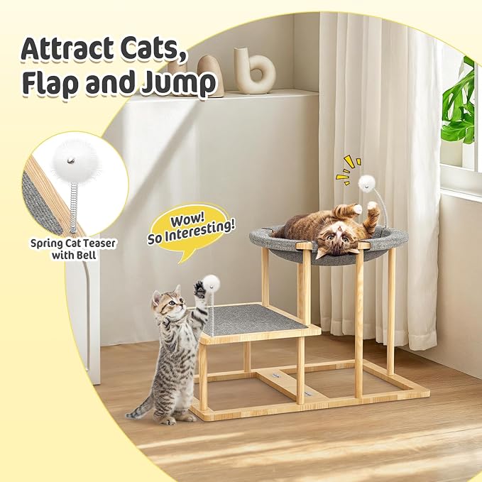 Pawaboo Elevated Cat Hammock Bed, 2-Tier Cats Bed - Image 6