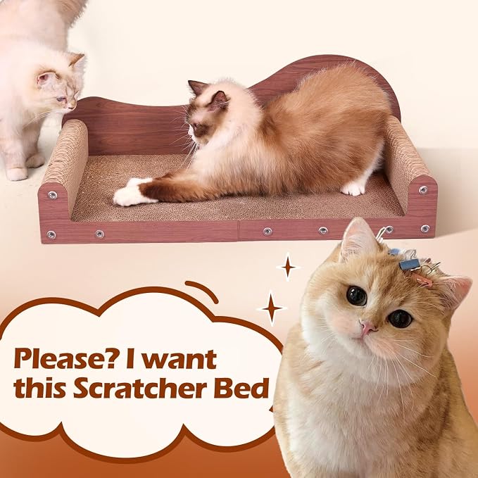 ComSaf 26.4" Large Cat Scratcher Bed, Cat Scratching Board, Durable Cardboard - Image 7