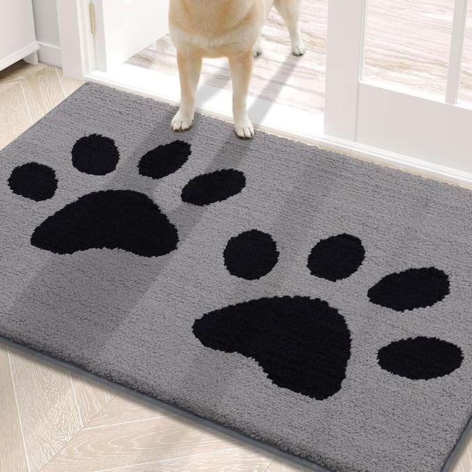 Buganda Dog Door Mat for Muddy Paws, Absorbent Dirt Trapper Washable Indoor by Buganda