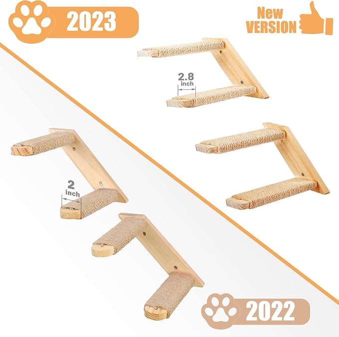 Cat Climbing Stair Shelf Wall Mounted Reversible Left & Right Direction - Image 3
