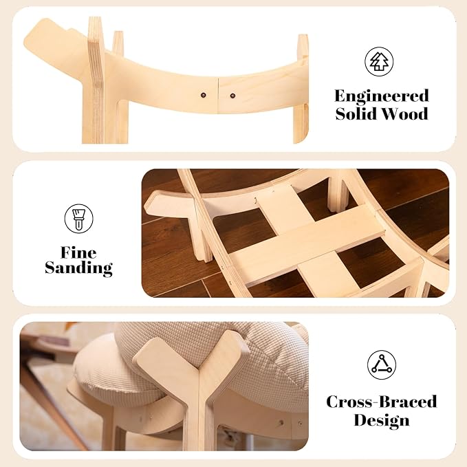 CHEERHOME PETS Elevated Cat Bed Wooden - Image 4