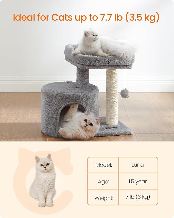 Feandrea Cat Tree, Small Cat Tower - Image 4