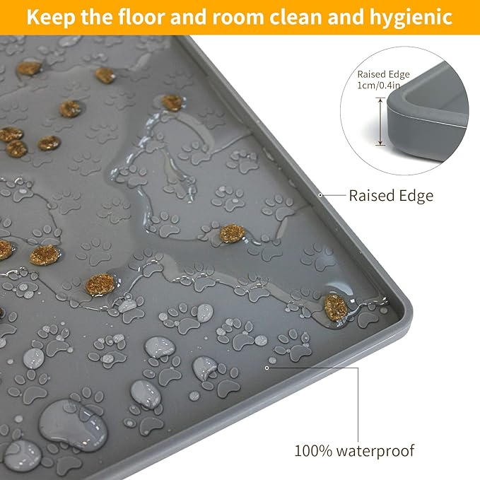 Ptlom Pet Placemat for Dog and Cat, Mat for Prevent Food and Water Overflow - Image 6