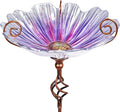 MUMTOP 31 Inch Height Glass Birdbath Birdfeeder by MUMTOP