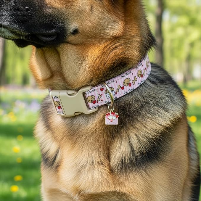 Pink Dog Collar, Girl Dog Collar - Image 4
