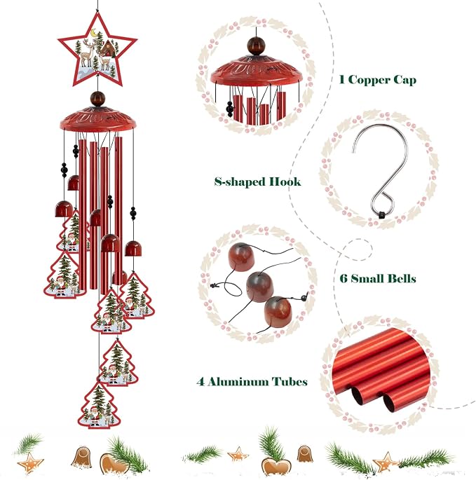 Christmas Wind Chimes for Outside, Decoration for Outdoor - Image 3