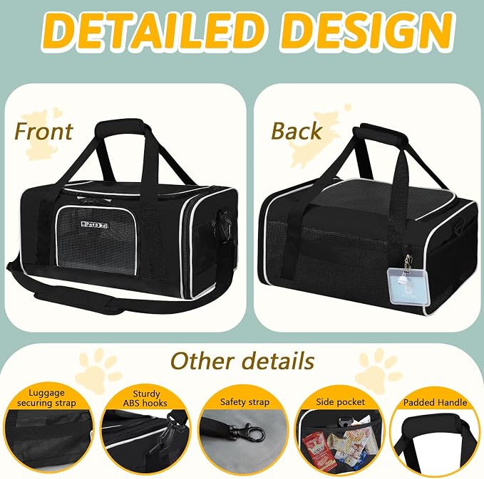 Petskd Pet Carrier 17x13x9.5 Southwest Airline Approved, Pet Travel Carrier Bag - Image 8