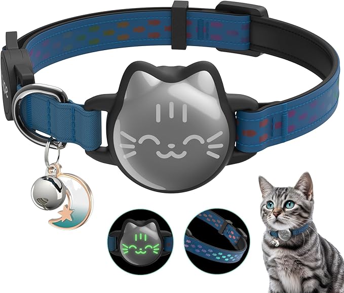 Waterproof Airtag Cat Collar, Breakaway Cat Airtag Collar by typecase