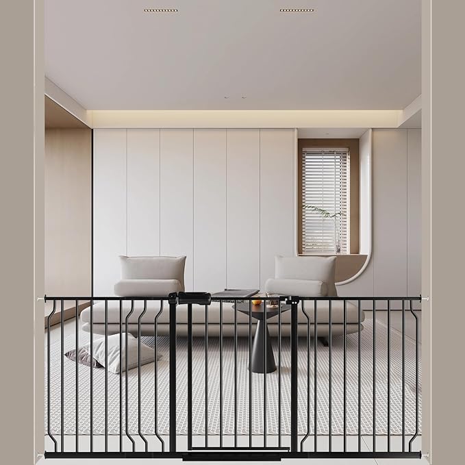 WAOWAO Baby Gate 62.20-71.26" Extra Wide Pressure Mounted Walk Through Swing by WAOWAOBABYSAFETYPRODUCTS