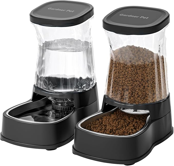 Automatic Pets Gravity Feeder and Water Dispenser Set by GardnerPet