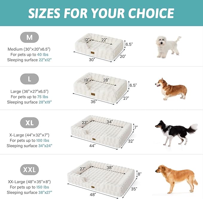 Orthopedic Dog Bed for Medium Small Size Dog, Soft and Warm Faux Fur Sofa for - Image 2