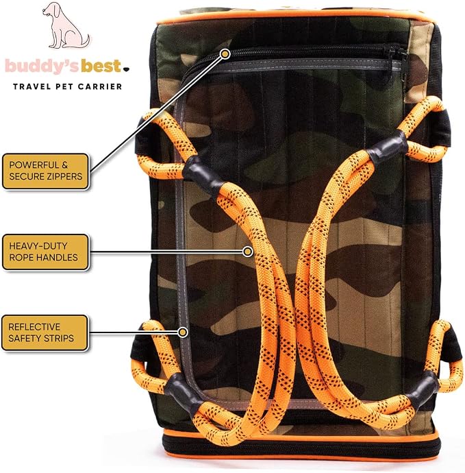 Buddy's Best Airline Approved Pet Carrier Black & Pink Heavy Duty, Fits Under - Image 5