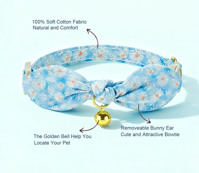 Bunny Ear Bowtie Cat Collar - Image 3