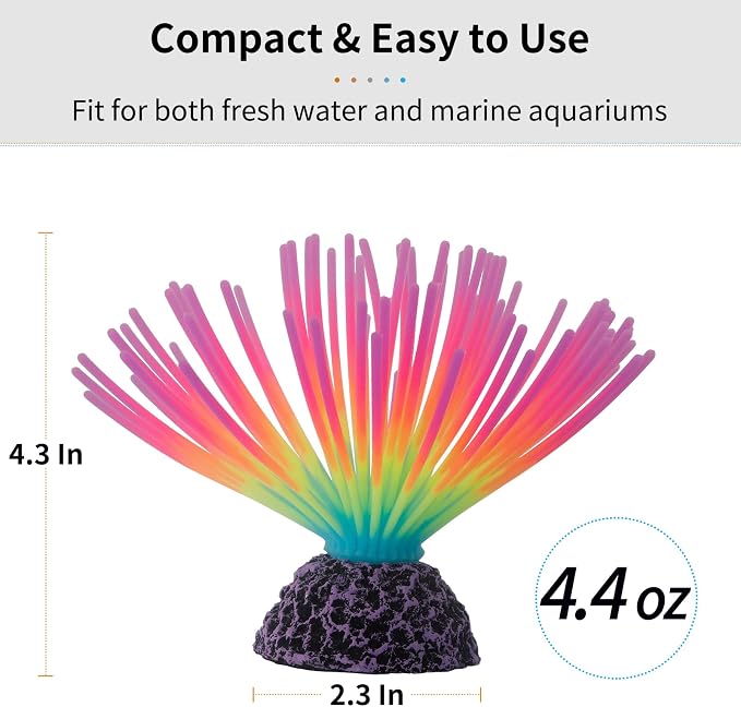 Uniclife Aquarium Imitative Rainbow Sea Urchin Ball Artificial Silicone Ornament - Image 3