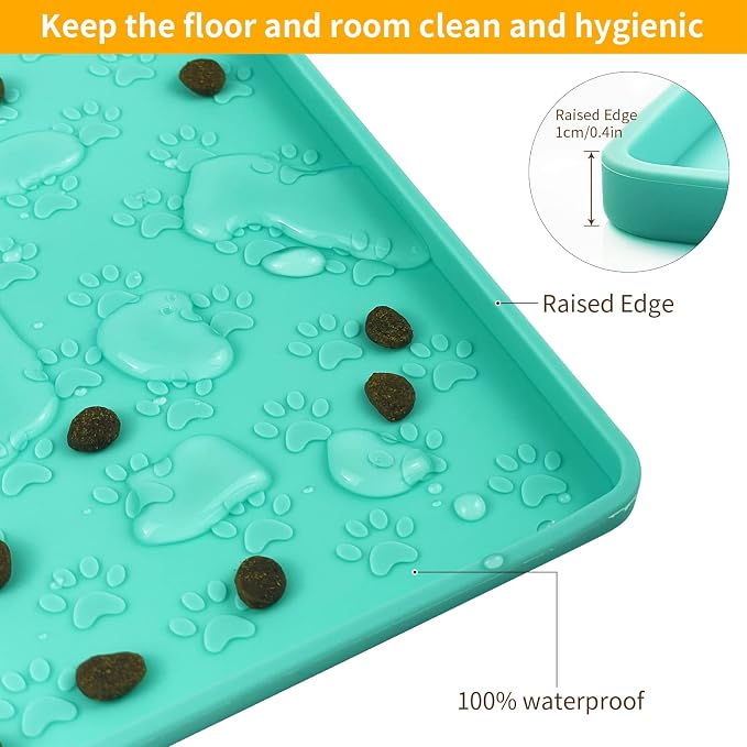 Ptlom Silicone Pet Placemat for Dog and Cat, Waterproof Non-Slip Pet Feeding - Image 6